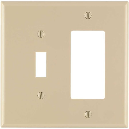 Decora 2-Gang Midway 1-Toggle Combination Nylon Wall Plate, Ivory